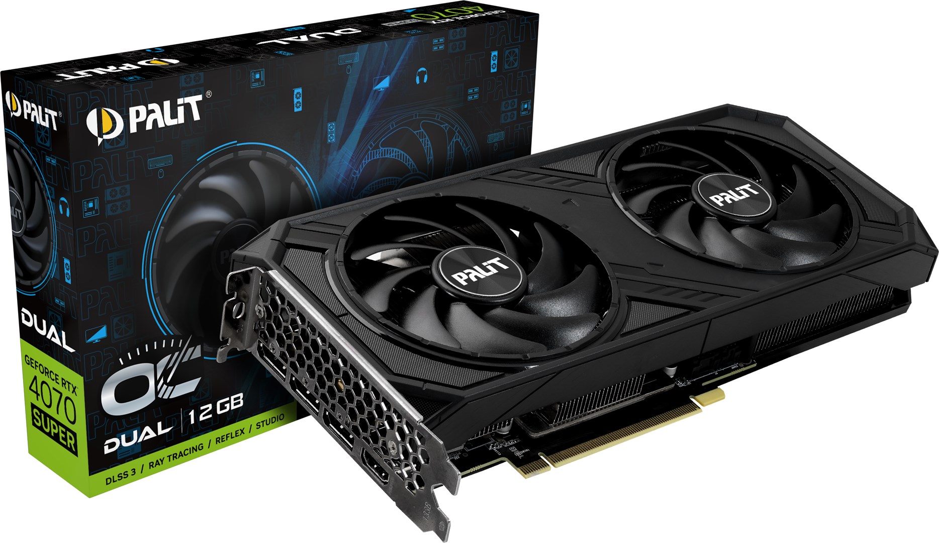 Kartë grafike PALiT NVIDIA GeForce RTX 4070 SUPER, 12 GB GDDR6X, NED407SS19K9-1043D