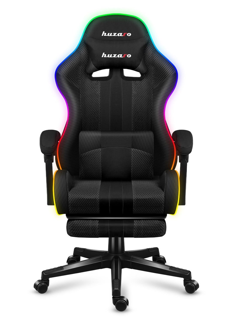 Karrige lojërash HUZARO Force 4.7, RGB Mesh, e zezë