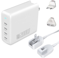 Karikues USB 4smarts GaN Flex Pro 200W, 4x USB C, Travel Edition, i bardhë