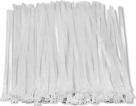 Lidhëse kabllosh Qoltec Reusable, 7.2 x 250mm, najlon UV, të bardha