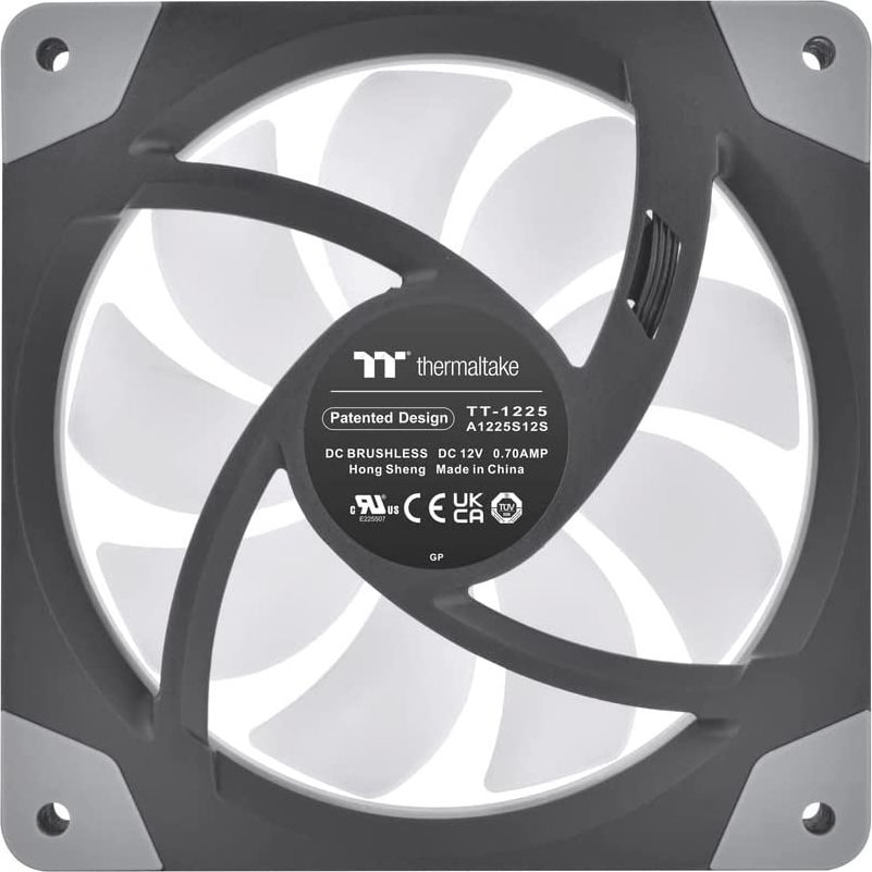 Ventilatorë PC Thermaltake SWAFAN 12 RGB, set 3 copë me hub, 120mm, të zinj