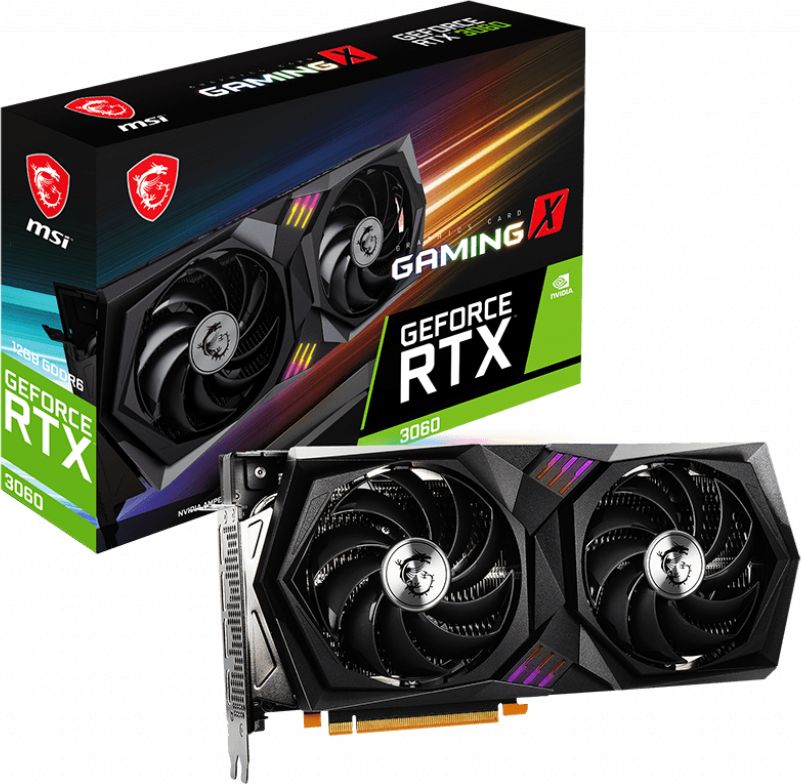 Kartelë grafike MSI GeForce RTX 3060 Gaming X, LHR, 12GB GDDR6 (RTX 3060 GAMING X 12G)