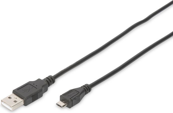 Kabllo USB Digitus USB-A - microUSB, 1.8 m, e zezë