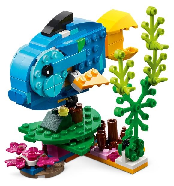Set lodër LEGO Creator Exotic Parrot 31136, 3 në 1, 7 vjeç+