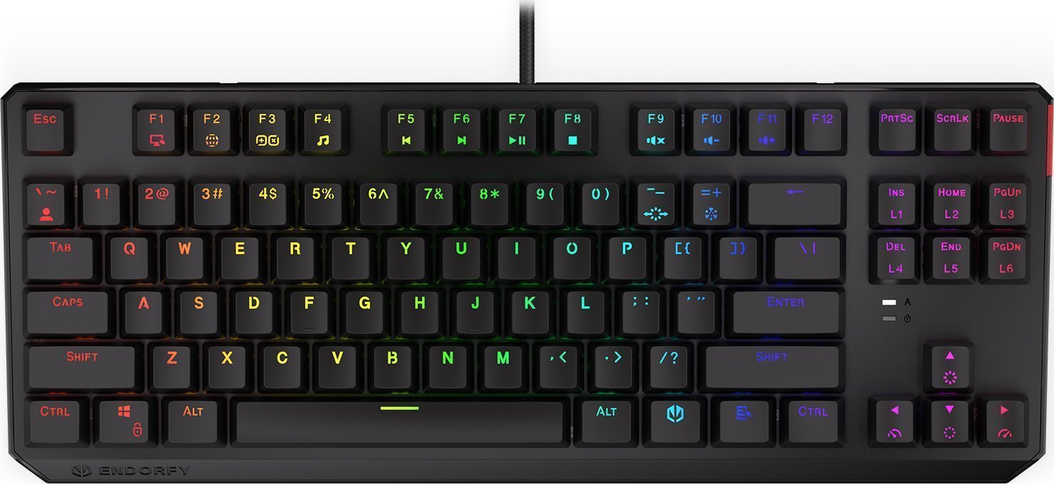 Tastierë mekanike Endorfy Thock TKL HU, Kailh Red, RGB, e kuqe