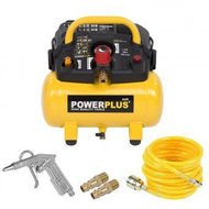 Set kompresor ajri me depozitë 6L, zorrë ajri, pistoletë fryrjeje, lidhës tunxhi