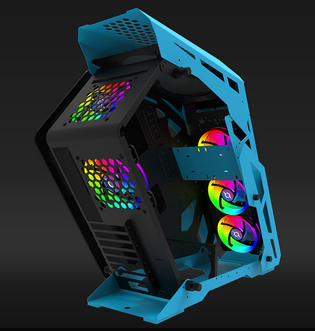 Kasa gaming AQIRYS Procyon, mid tower ATX, ARGB, blu