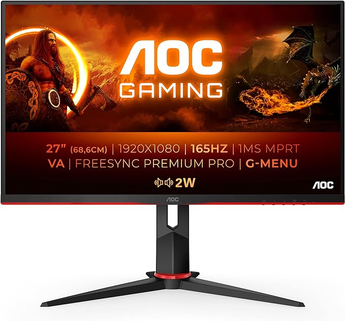 Monitor AOC 27G2SAE/B, 27", FHD, i zi/ kuq