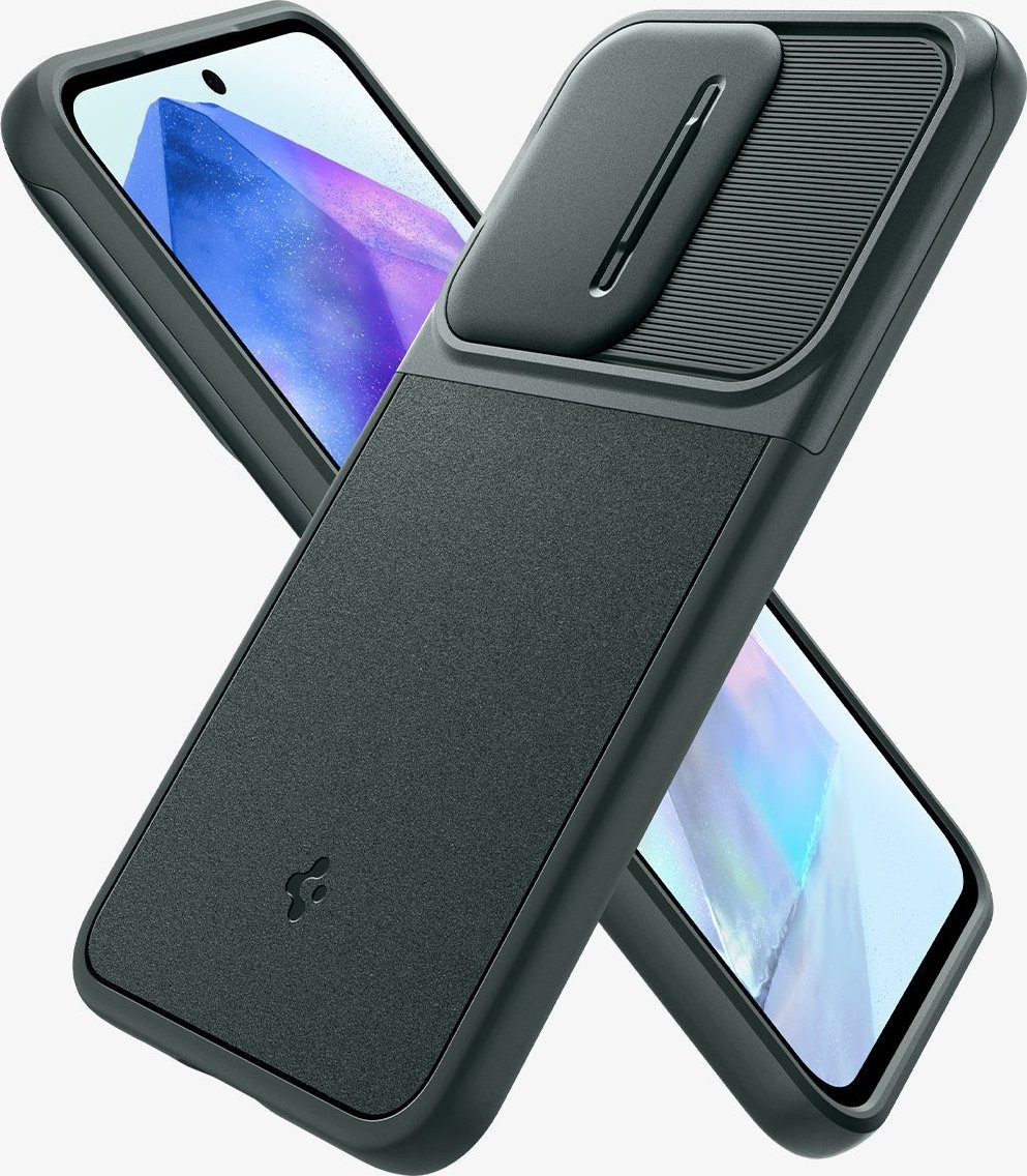Mbrojtëse telefoni Spigen Optik Armor, Samsung Galaxy A55, kapak kamere, jeshile Abyss