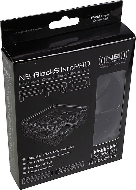 Ftohës Noiseblocker BlackSilent Pro PE-P, 92 mm