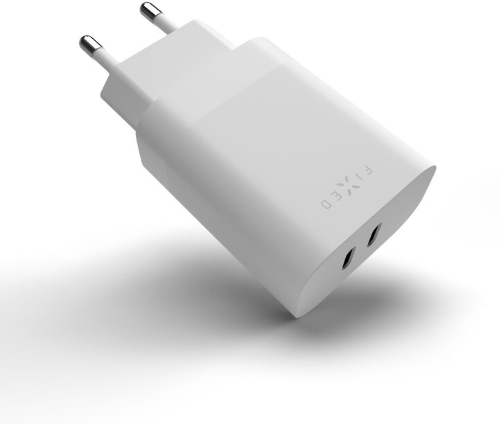Karikues FIXED me 2x USB-C, PD, 35W, i bardhë