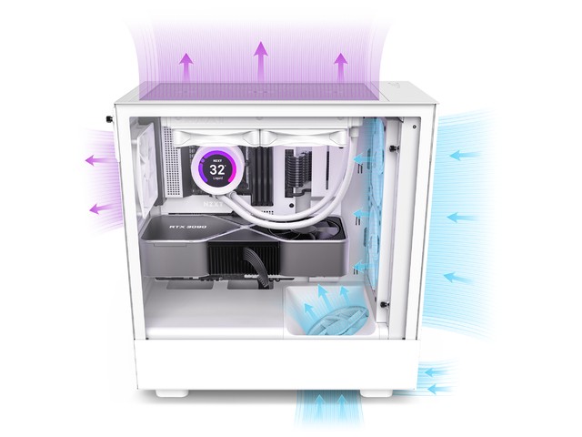 Kasë NZXT H5 Flow, e bardhë