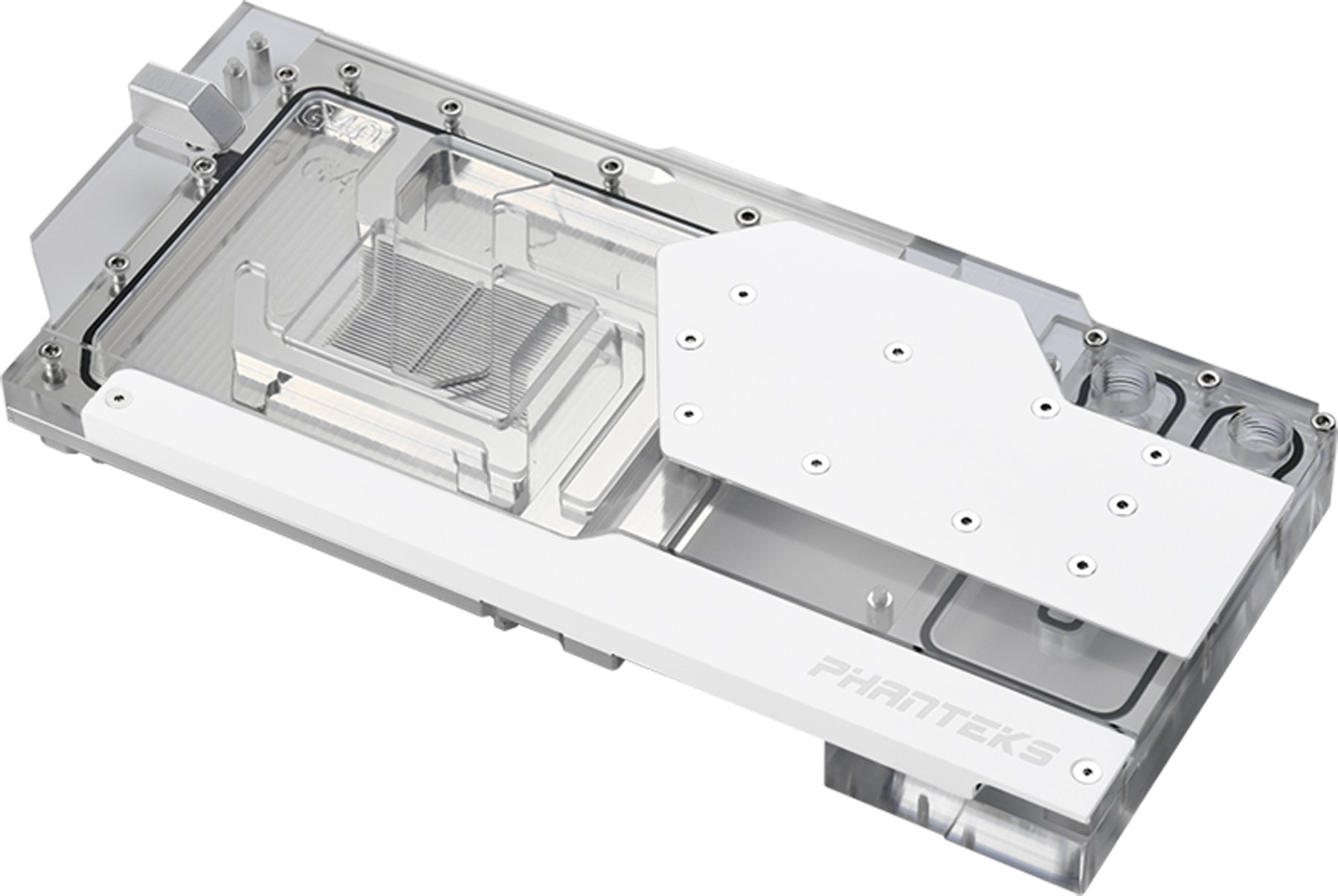 Bllok uji për GPU Phanteks Glacier G40, backplate, transparent me të bardha
