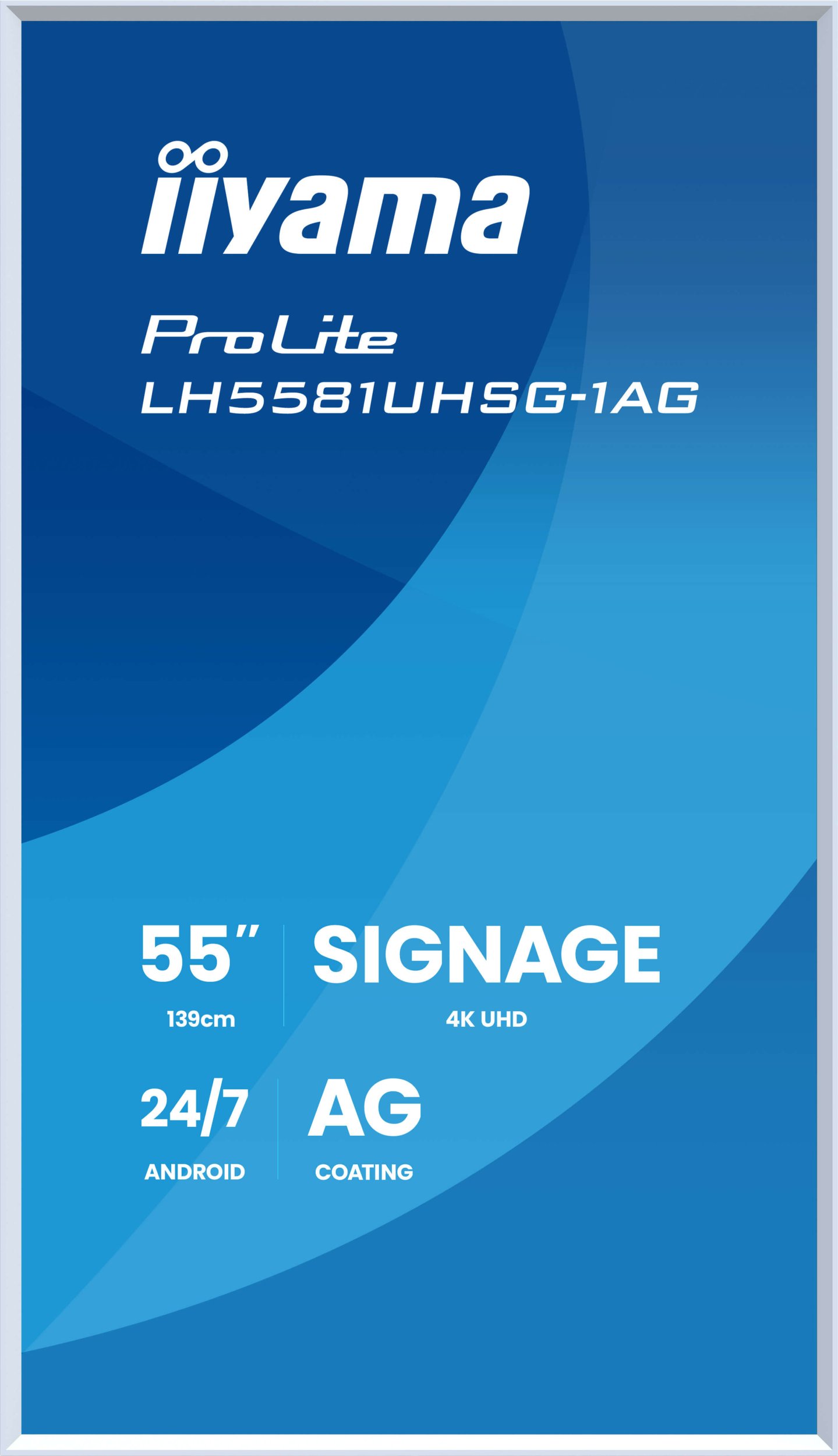 Ekran profesional Iiyama LH6581UHSG-1AG, 65", 4K Ultra HD, i bardhë