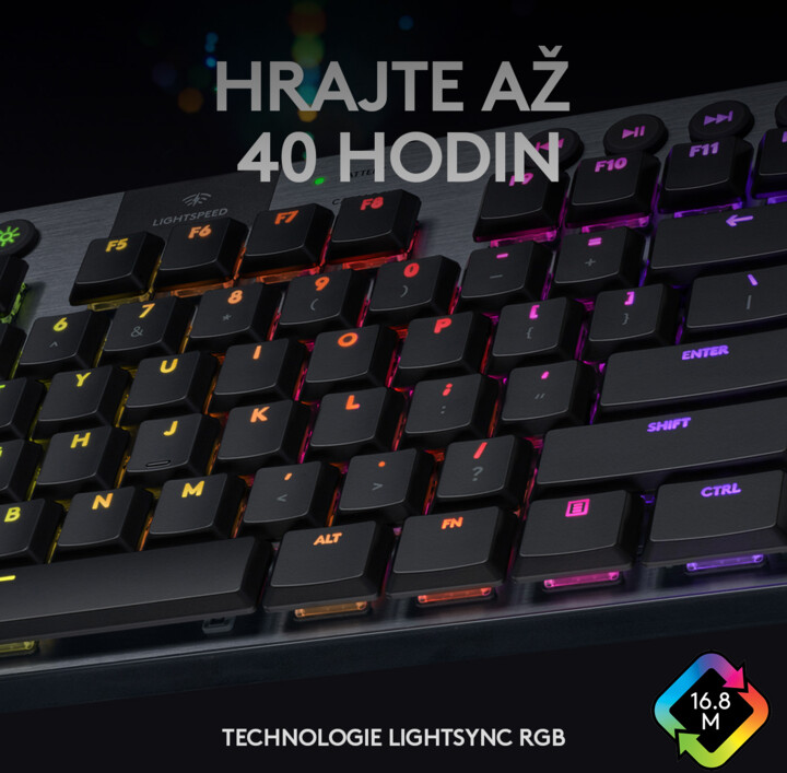 Tastierë Logitech G915 TKL Lightspeed, GL Clicky, US, e zezë