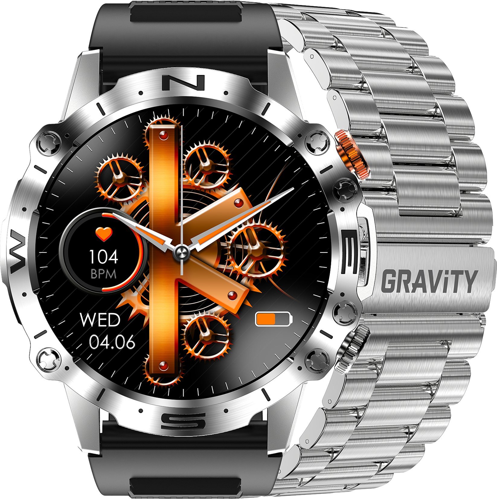 Smartwatch Mski Gravity GT20-2, ekran 1.43" AMOLED, Bluetooth, e zezë