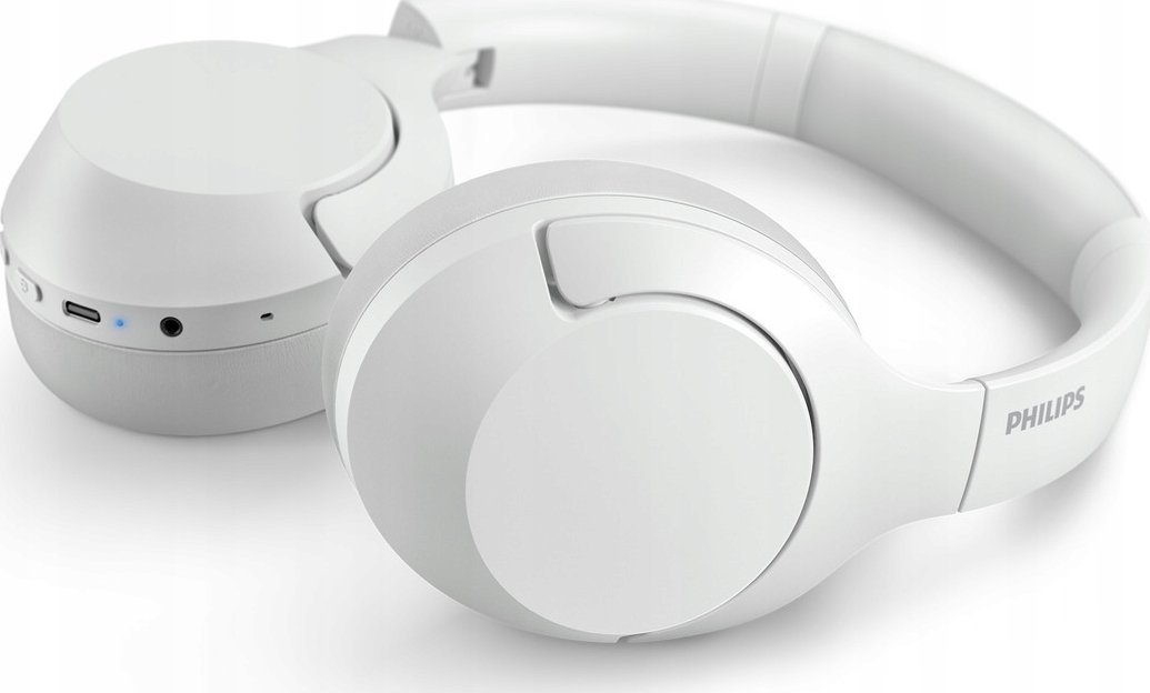 Kufje wireless Philips TAH8506, anulim zhurme, 60 orë bateri, të bardha