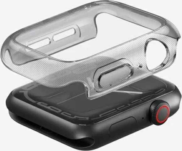 Kasetë mbrojtëse Uniq Garde për Apple Watch 46mm, TPU PC, me mbrojtës ekrani, e zezë smoked