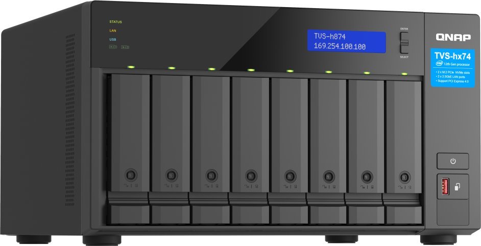 NAS desktop QNAP TVS h874 i7, 8 bay, Intel Core i7, gri