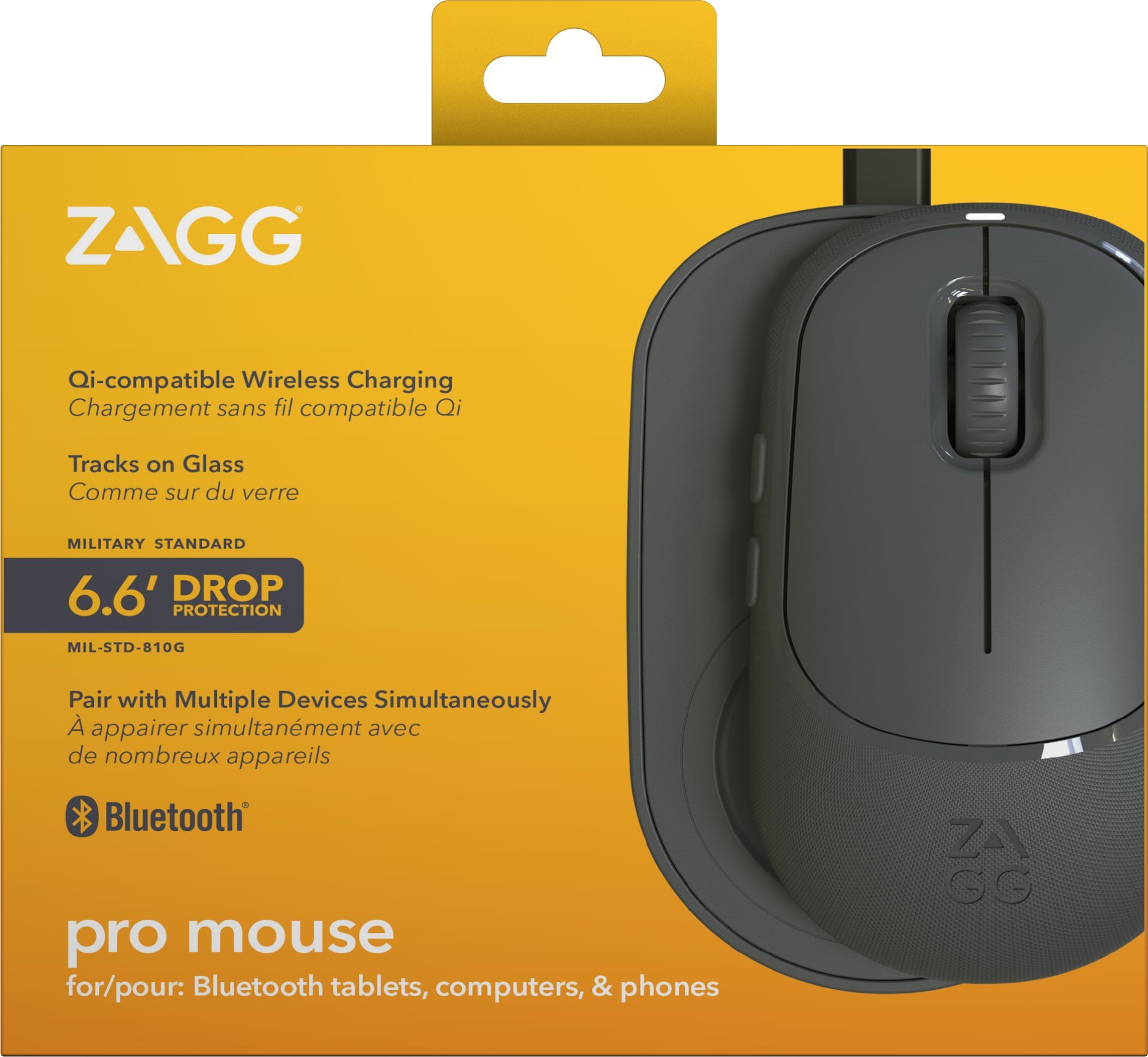 Maus Zagg Pro Mouse, wireless Bluetooth, me bazë karikimi Qi, i zi