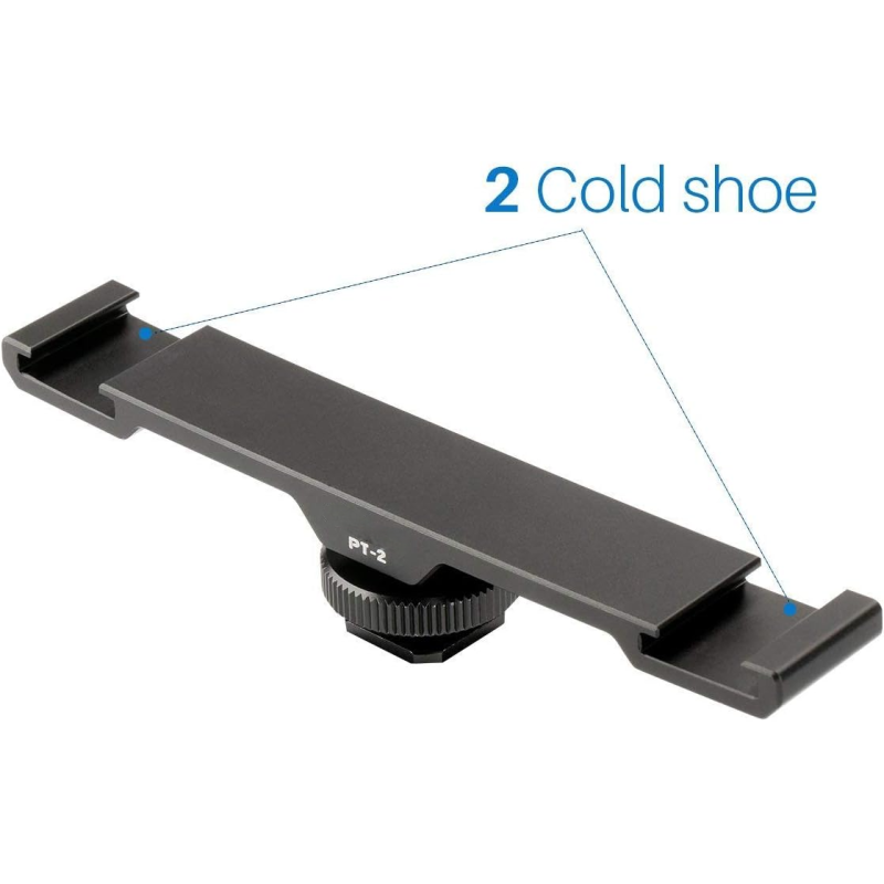 Cold Shoe Extension Bracket With 1/4" Thread Holes