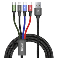 Kabllo karikimi Baseus Rapid Series 4-në-1, 1.2m, Lightning/USB-C/MicroUSB, e zezë