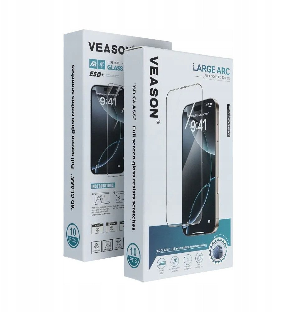 Xham mbrojtës Veason 6D Pro, për Samsung Galaxy S25, set 10 copë, i zi