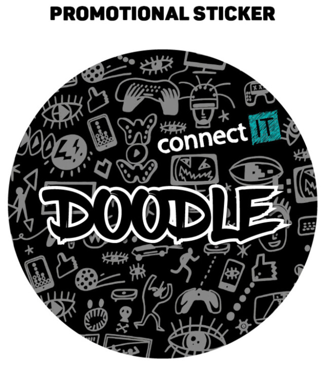 Kufje CONNECT IT Doodle, të zeza