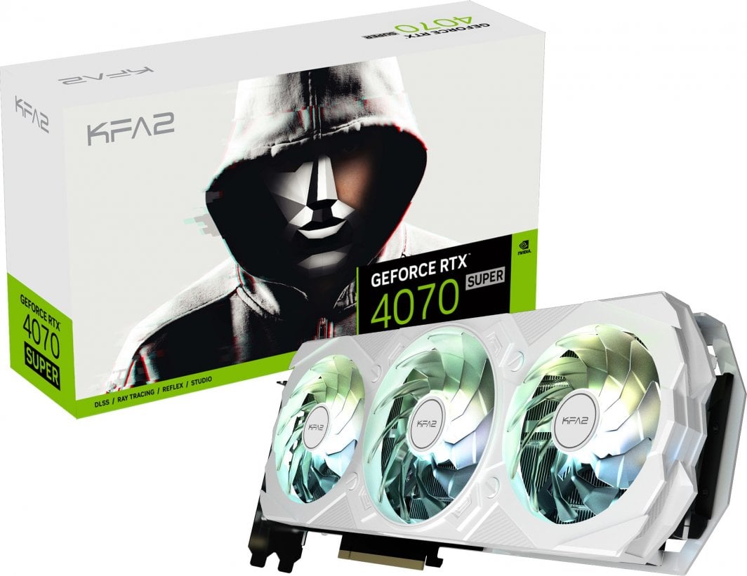 Kartelë grafike KFA2 GeForce RTX 4070 SUPER EX Gamer White 1-Click OC 12GB GDDR6X