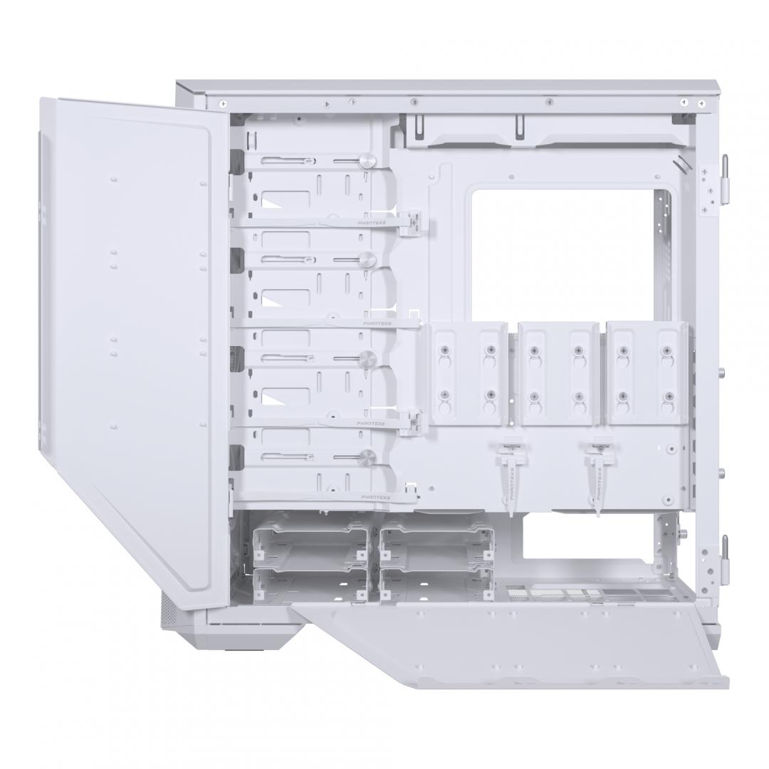 Kase PC Phanteks Eclipse G500A DRGB, xham i temperuar, 3 ventilatorë 140mm ARGB, e bardhë