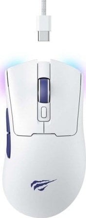 Maus gaming wireless Havit MS966WB, 7 butona, bateri 500mAh, i bardhë