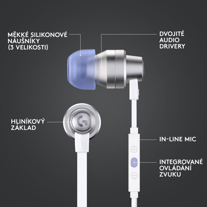 Dëgjuese Logitech G333, të bardha