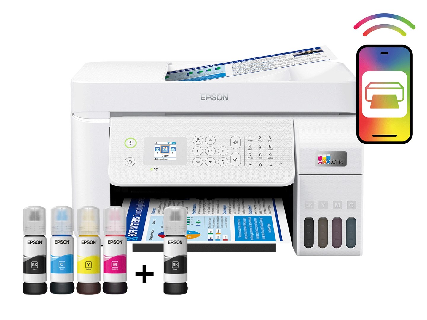 Printer multifunksional Epson L5296, Inkjet, i bardhë
