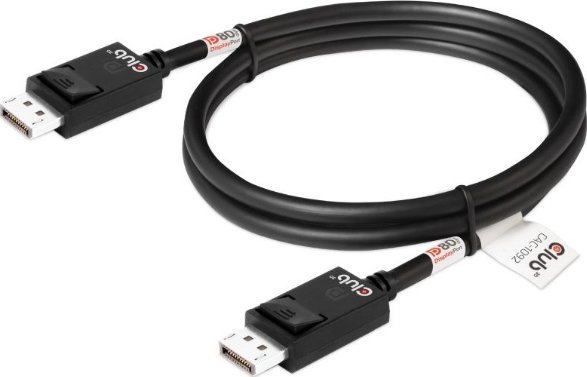 Kabllo DisplayPort Club 3D CAC-xxx, 1.6m, DP 2.1 Bi-Directional, e zezë