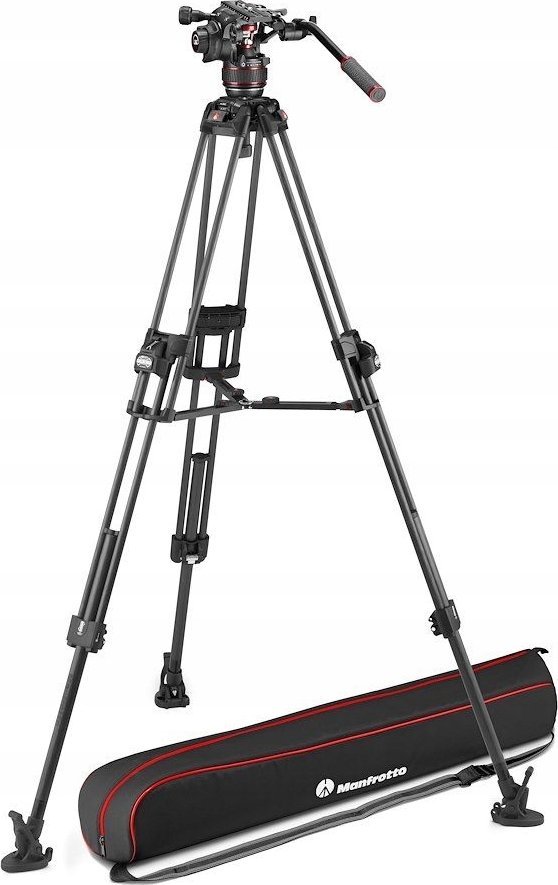 Tripod video Manfrotto Nitrotech 608 Series me 645 Fast Twin, karbon, i zi