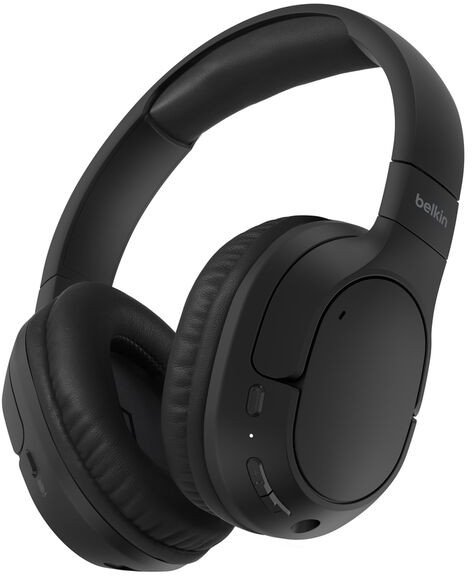 Слушалки Belkin AUD009HQBK, безжични, блутут, USB C, црни