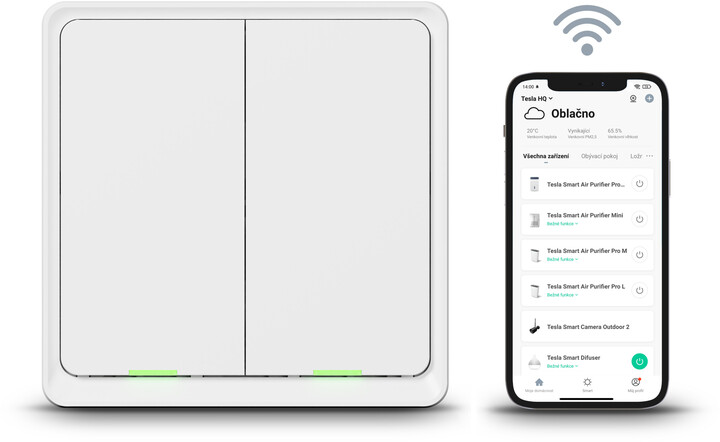 Ndërprerës smart i dyfishtë Tesla Smart	ZigBee