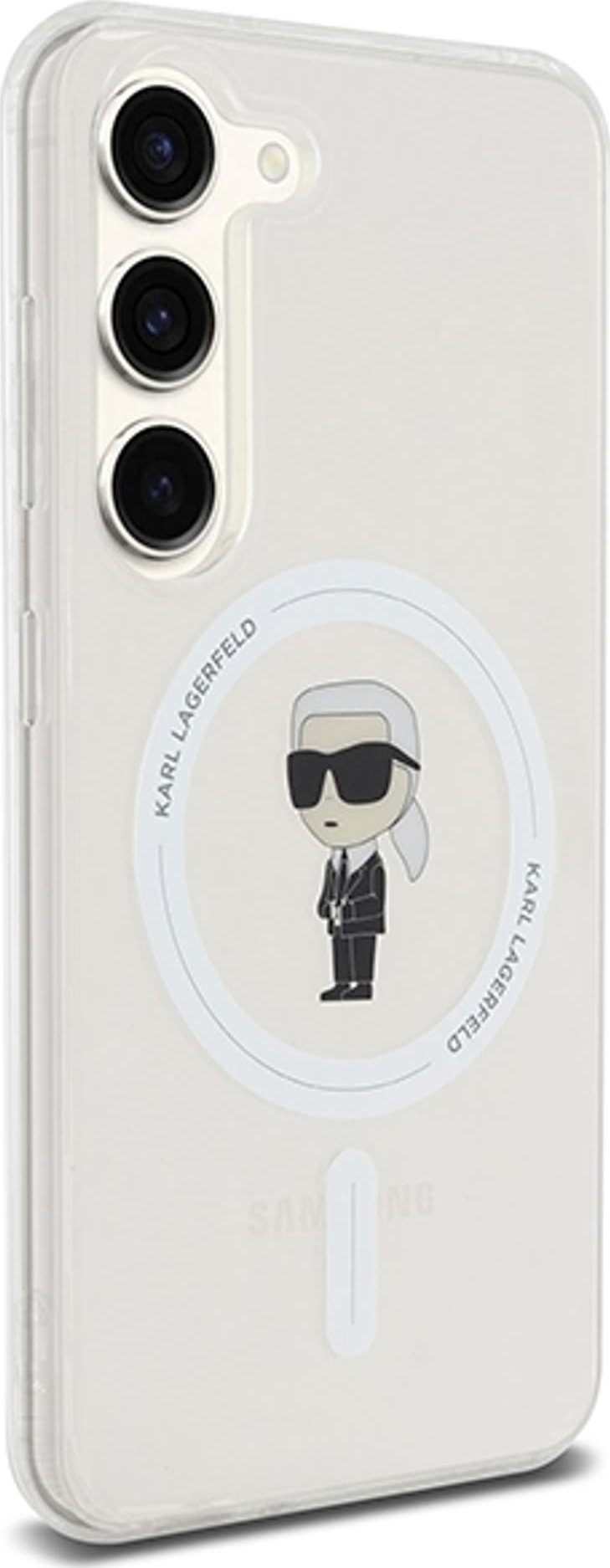 Kuti mbrojtëse Karl Lagerfeld IML Ikonik MagSafe për Samsung Galaxy S23, transparente