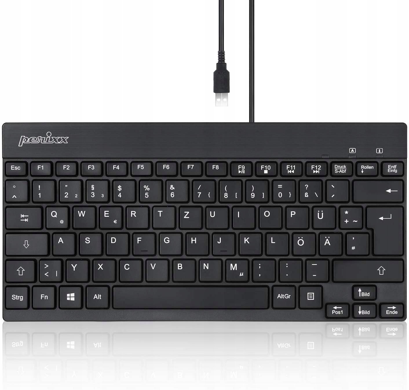 Tastierë Perixx PERIBOARD-426, USB, kompakte, e zezë