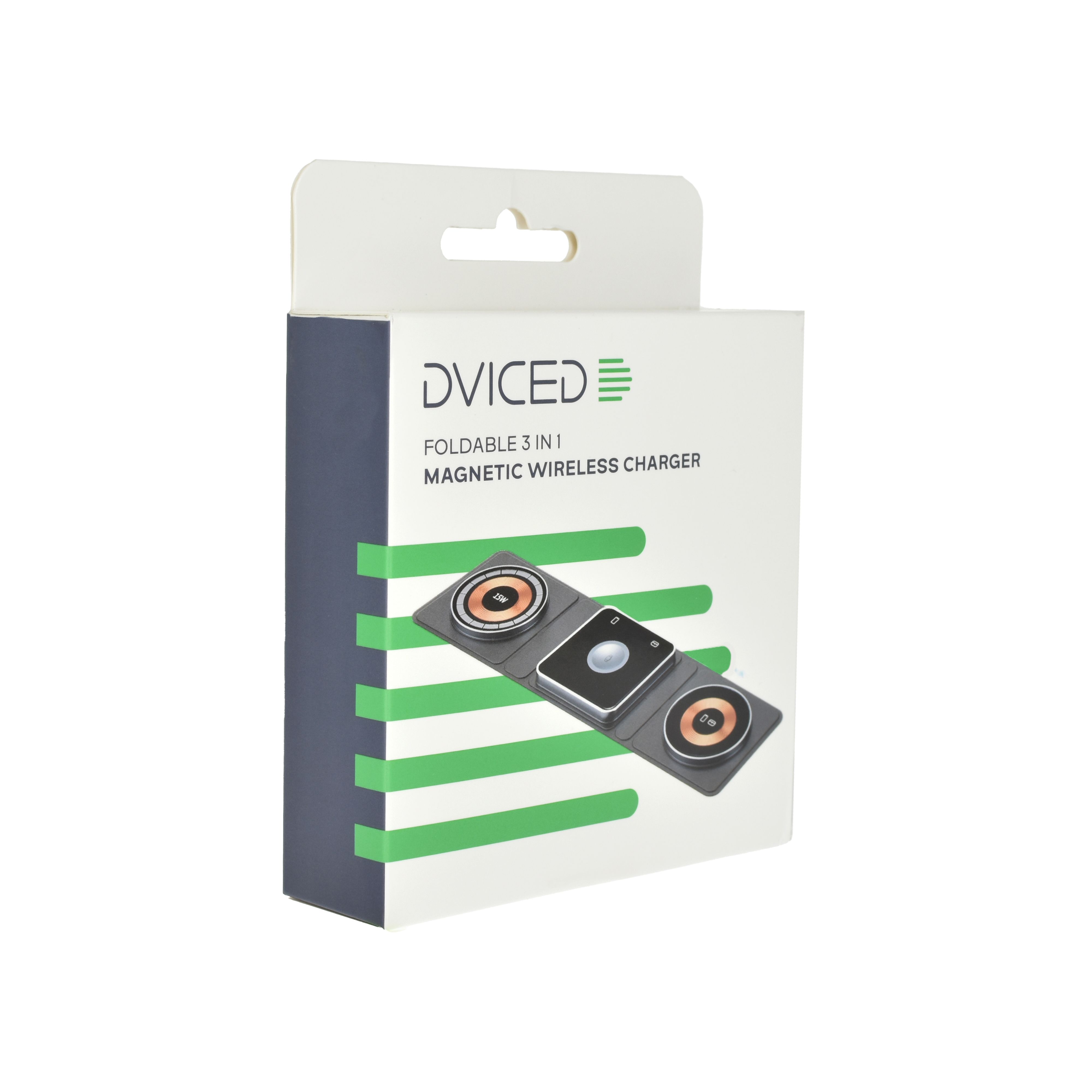 Dviced 3-in-1 Foldable Magnetic Wireless Charger, Black, Copper
