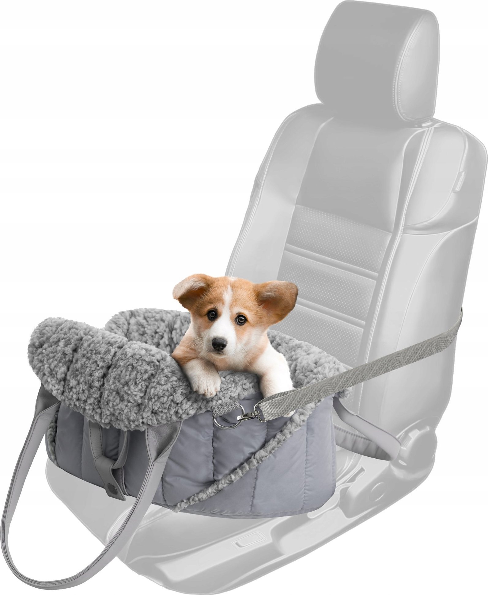 Çantë transporti Small 3 in 1 për qen ose mace, 38x24x28 cm, e palosshme, gri