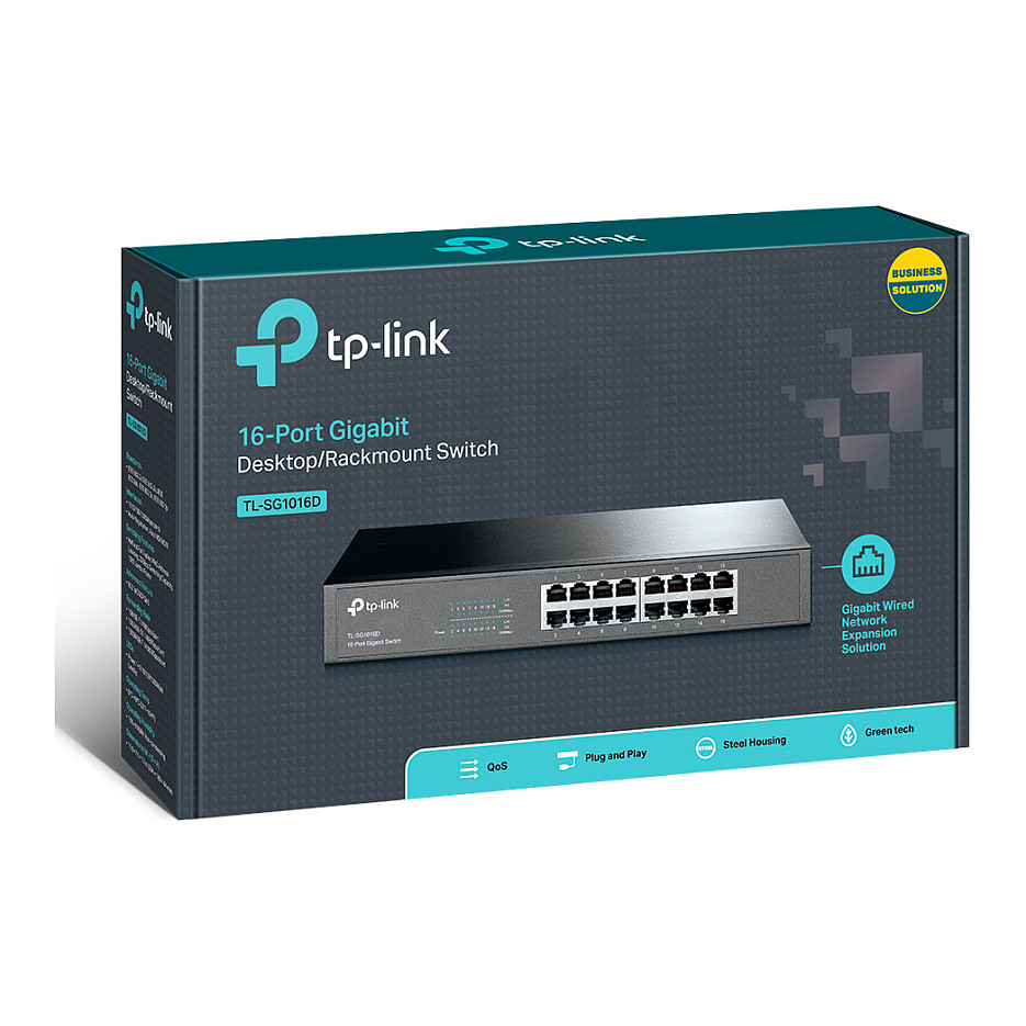 TP-Link TL-SG1016D 16-Port Gigabit Switch - switch - 16 ports - unmanaged
