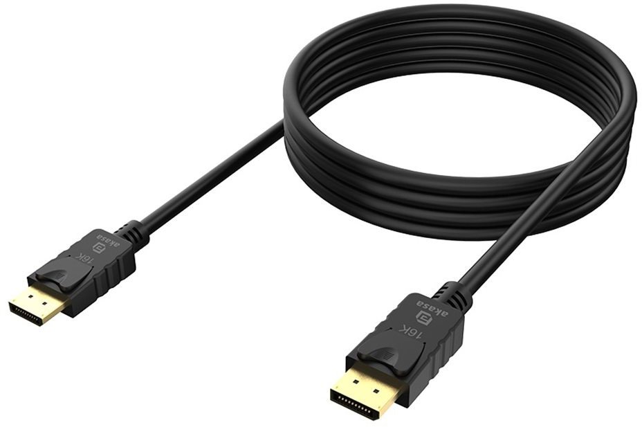 Kabllo DisplayPort Akasa 16K, 2m, e zezë