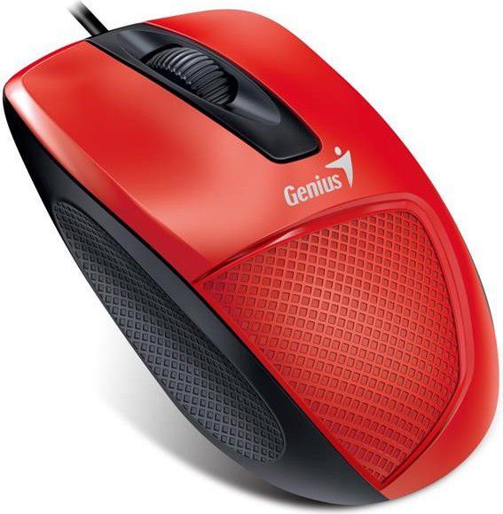 Maus Genius DX-150X, me kabllo, USB, i zi dhe i kuq