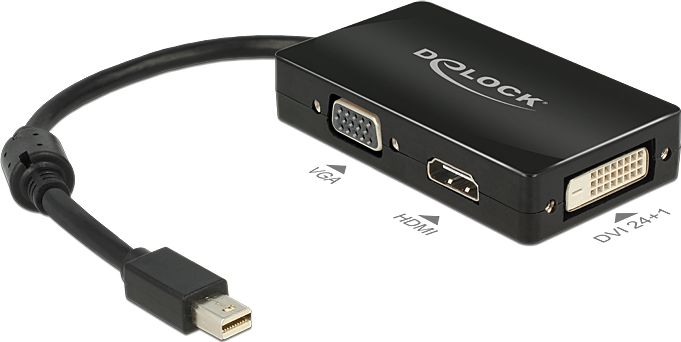 Adapter Mini DisplayPort Delock 62631, HDMI VGA DVI, i zi
