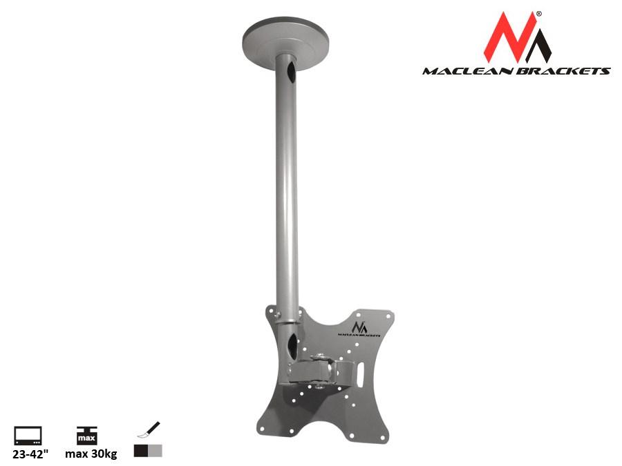 Mbajtëse tavani Maclean MC-504A S, 23-42", 30kg, e argjendtë