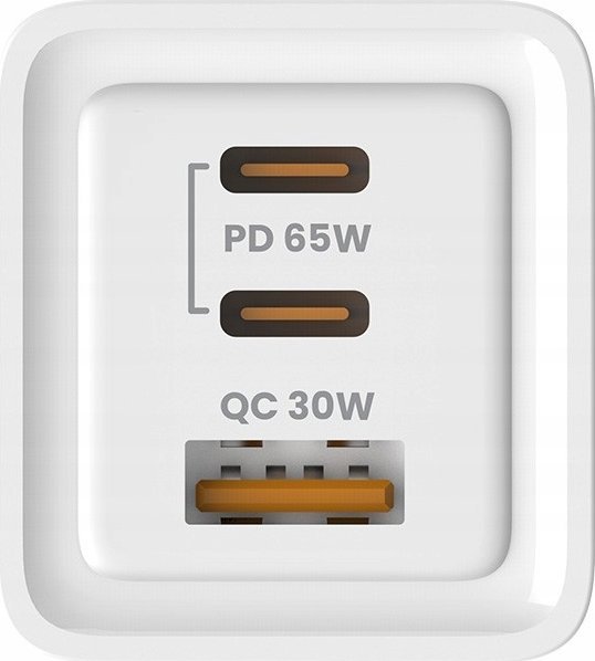 Karikues AC Savio LA-07, 65W GaN, me kabllo USB-A në USB-C 1m, i bardhë