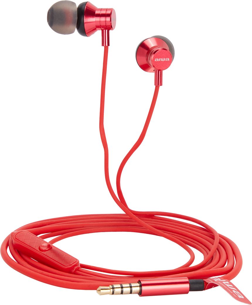 Kufje në vesh Aiwa ESTM-50RD, me mikrofon, me kabllo, të kuqe