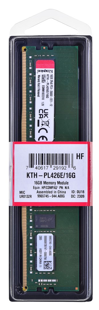 Меморија Кингстон KTH-PL426E, 16GB DDR4, 2666MHz, жолта