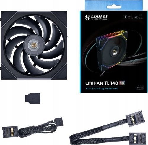 Ftohës Lian Li Uni TL, 140 mm, i zi